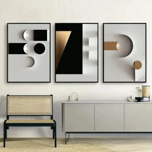 Modern Abstract Luxury Geometric Line Poster Creative Canvas Crystal Wall Art for Living Room Office Home Decoration