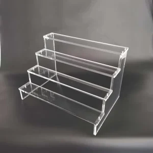 Modern Acrylic Standing Stair Display Rack for Desk Unique Stylish Product Showcase