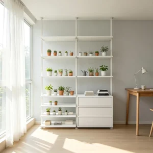 Modern Aluminium Minimalist Open Storage Multi Tier Shelving Unit Backless Open Bookshelf Freestanding Display Rack for Small