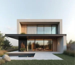 Modern Architecture Villa Design 3D Max Rendering Construction Drawing with Custom Decoration