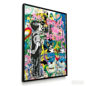 Modern Art Deco Street Graffiti Art Canvas Posters Boy with Big Dreams Wall Art Design