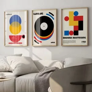Modern Bauhaus Art Design Canvas Printing Poster 1 Set Wall Art