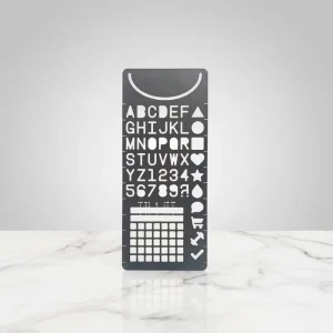 Modern Black Sprayed Stainless Steel Drawing Template with Silk Screen Printing Custom Hollow Cut Design