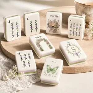 Modern Chic Monet Garden American Mahjong Set 160 Heavyweight Tiles Swan Illustration Artistic Game Souvenir for Home Party
