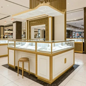 Modern Design Glass Counter Showcase for Jewelry Shop Cigarette Eyeglass Racks Display and Mall Kiosk Cabinet with Storage