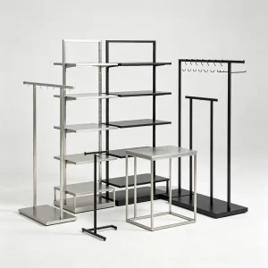 Modern Eco Friendly Customizable Floor Display Stand with Easy Assembly and Freestanding Design