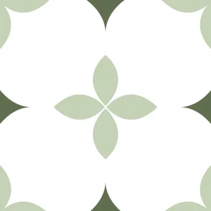 Modern Four leaf Clover Matte Porcelain Tile 800x800mm Matcha Green for Cafe Bathroom Dining Floors