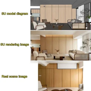 Modern Light Luxury Home Interior Design Service 3D Render of Architectural House Space Plan for Living Room or Villa