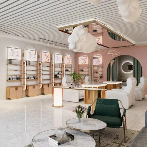 Modern Luxury Eco Friendly Recyclable Hair Nail Spa Salon Full Interior Design Custom Made Styling Station Furniture