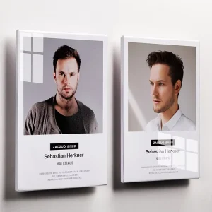Modern Minimalist Transparent A4 Floating Wall Acrylic Photo Frame Magnetic Wall Mounted Advertising Poster Display Stand
