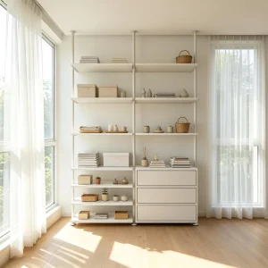Modern Open Storage Shelves Freestanding Aluminium Display Organizer Multi Layer Storage Rack for Kitchen Balcony Living Room