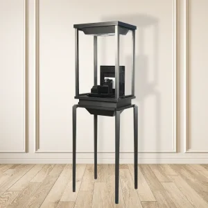 Modern Stainless Steel Glass Jewelry Watch Display Cabinet with LED Lighting for Jewelry Store
