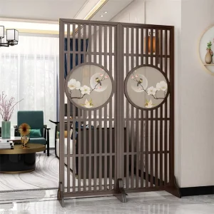 Modern Transparent Waterproof Multifunctional Lacquer Finished Flame Retardant Folding Solid Wood Room Partition Screen Living