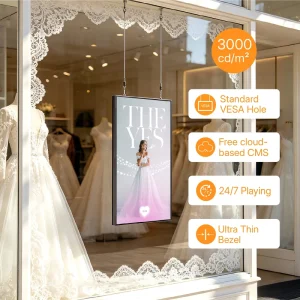 Modular Design 3000 Nits LCD Display High Brightness Semi Outdoor Shop Window Advertising Screen With Auto Light Sensing