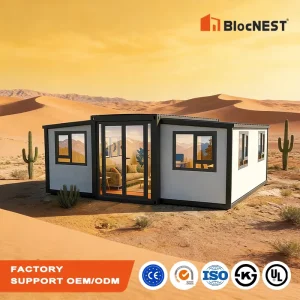 Modular Expandable Prefab Tiny Home with Bedroom Bathroom Foldable Portable Cabin Backyard ADU Living House for Extreme Weather