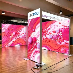 Modular Portable Customizable Trade Show Exhibition Stand PVC Aluminum LED Fabric Light Box Heat Transfer Printing
