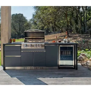 Modular Stainless Steel Outdoor Kitchen Bbq for Grill Pizza Oven Garden Furniture Set Cuisine Complete Cupboard Island With Sink