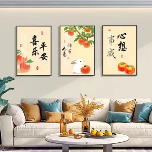 Mona Lisa Royal Cross Stitch Persimmon Ruyi Ping Happy Heart Collection Cotton Fabric Decorative Painting Handmade Embroidery