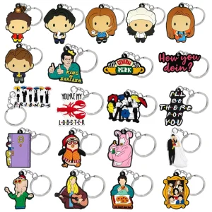Movie Character Rubber Key Chain in Crayfish Design for Car Accessories Friend Gifts Room Ornament Bag Pendant