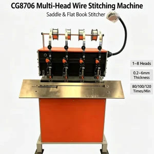 Multi Head Iron Wire Stapler for Book Binding Flat and Saddle Stitching 1-8 Heads Configurable for Paper Processing Machinery
