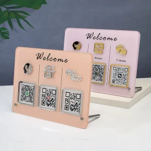 Multi-QR-Code Social Media Scan-to-Pay Business Sign