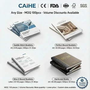 Multi Size Custom Print Brochures A4 A5 Square Letter Digest Commercial Promotional Material Set