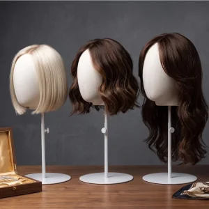 Multi Size White Head with Adjustable White Stand Pin Able Wig Mannequin Head for Millinery Hat Making Wig Shop Display