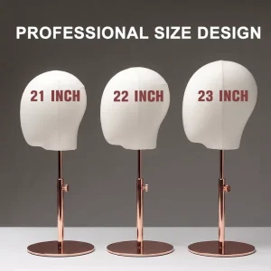 Multi-Size Wig Mannequin Head with Adjustable Base Pin-able Display Head for Wig Shop Salon Photography Unisex