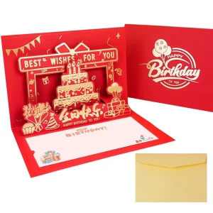 Multi-Style Blessing Messages Customized Design 3D Pop Digital Printing Funny Birthday Card Set Cardboard Greeting Cards