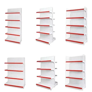 Multi Tier Adjustable Single Double Side Retail Display Rack Supermarket Storage Shelving for Convenience Shop Goods Display