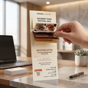 Multi Tier Event Invitation Card with Custom Branding QR Code Integration and Interactive Content Layers