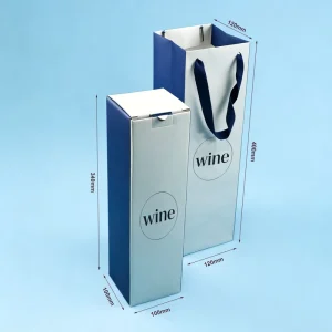 Multifunctional Personalized Wine Bottle Corrugated Paper Gift Box and Bag Set for Wine and Champagne