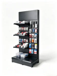 Multifunctional Single Sided Pegboard Display Stand Modular Shelving for Supermarkets and Hardware Stores