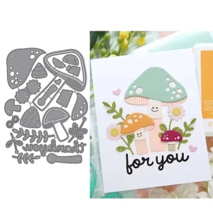 Mushroom-Shaped Metal Die-Cutting and Embossing Template Tool for Scrapbooking, Cardmaking, and Photo Album Decoration