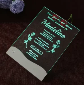 NEW LED Luxury Design Invitation Card Wedding Custom Print Wedding Invitations Unique Acrylic Invitation Card