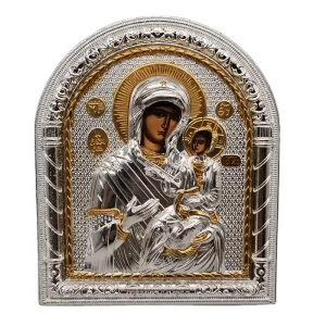 NEW Metal Gold on Metal Frame Baptism Gifts Decoration Virgin Mary Icon Orthodox Icon Saint George Images