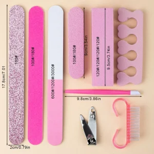 Nail Care Tools Sanding Paper Nail File Manicure Salon Pedicure Sponge Nail Clipper Foot Care Set