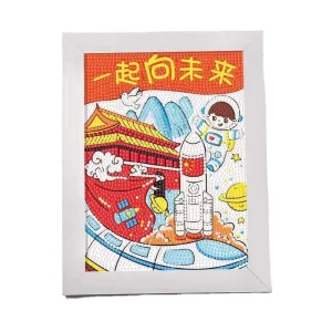 National Day Diamond Poster DIY Handmade Patriotic Children’s Red Theme Paste Painting Production Material