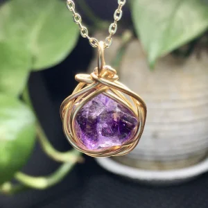 Natural Purple Zichao Seven Super Accompanying Copper Wire Handmade 20mm Unisex Pendant