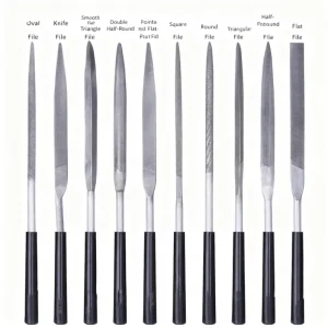 Needle File Set 10 Piece Double Cut Precision Files With Storage Pouch for Jewelry Metal Woodworking Glass Work