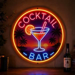 Neon Beer Sign Green Frame with Red Blue LED Lighting for Man Cave Bar Wall Art Customizable Acrylic for Company