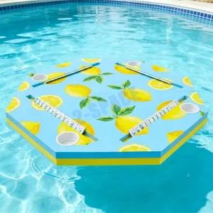 New Arrival Floating Mahjong Mat Foldable Design 33 Inch Hexagon EVA Mah Jongg Gameplay Floating Table for Swimming Pool