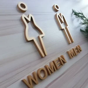 New Brass Precision Casting Brass Decoration Wc Sign Toilet Wall Sign Door Signage Restroom Male and Female Icon