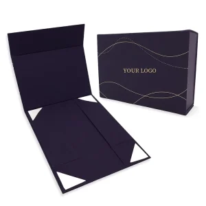 New Custom Design Large Logo Paper Magnetic Folding Box Packaging Luxury Rigid Cardboard Foldable Gift Box