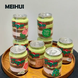 New Design Costom Logo PET Can with Aluminum Lid Cake Dessert Soda Bubble Tea Plastic Cans Clear Pull Ring PET Cans Bottles