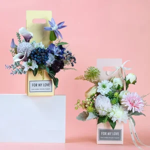 New Design Custom Gift Packing Box Luxury Design Cardboard Paper Square Flower Box