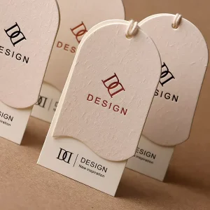 New Design Customized Hang Tag Logo Design for Women’S Clothing Luxurious Cardboard Printing Hang Tag Business Card