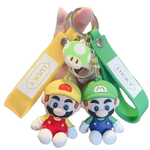 New Design Gifts Kawaii Anime Figure Souvenir 3d Super Marios Bros Pvc Rubber Keychain