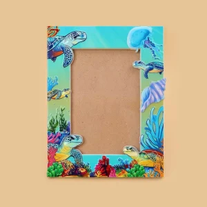 New Design Trendy Painted Multiple Pattern Photo Frames Vacation Style Creative Resin Square Photo Frame