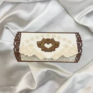 New Design YIWU Factory Price Grade Wood Paper Love Floral Wedding Gift Card Invitation 23×10.5cm Hot Foil for